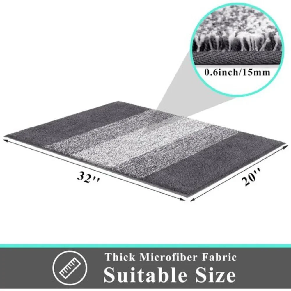 20x32Inch Indoor Doormat, Non-Slip, Absorbent Mud Trapper Mat for Entryway, Grey